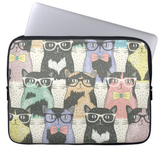 Funda Para Portátil Patrón de gatos hipster