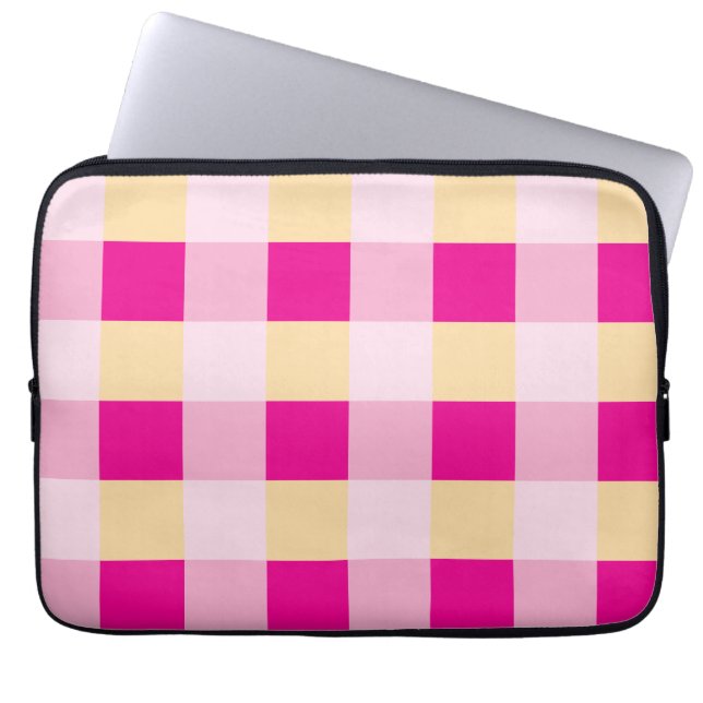 Funda Para Portátil Patrón de Gingham (Frente)