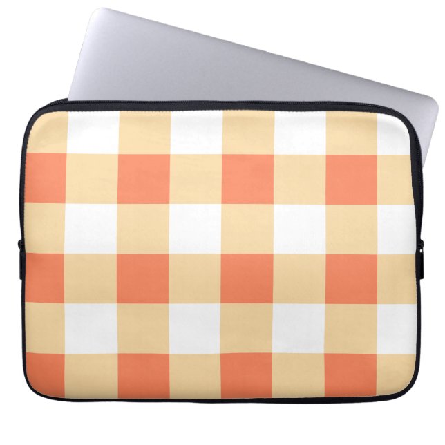 Funda Para Portátil Patrón de Gingham (Frente)