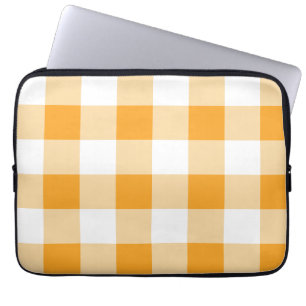 Funda Para Portátil Patrón de Gingham amarillo