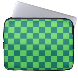 Funda Para Portátil Patrón de Gingham de Blue Green Checkered