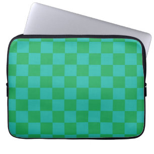 Funda Para Portátil Patrón de Gingham de Green Blue Checkered