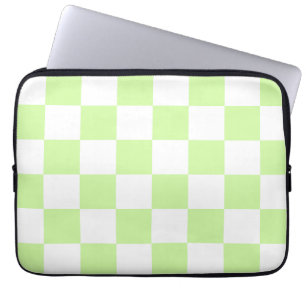 Funda Para Portátil Patrón de Gingham de Pastel Verde