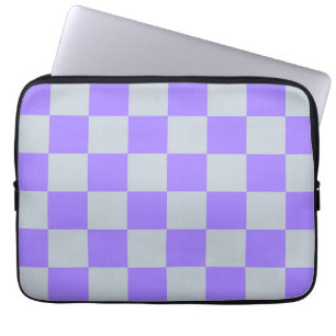 Funda Para Portátil Patrón de Gingham de Purple Checkered