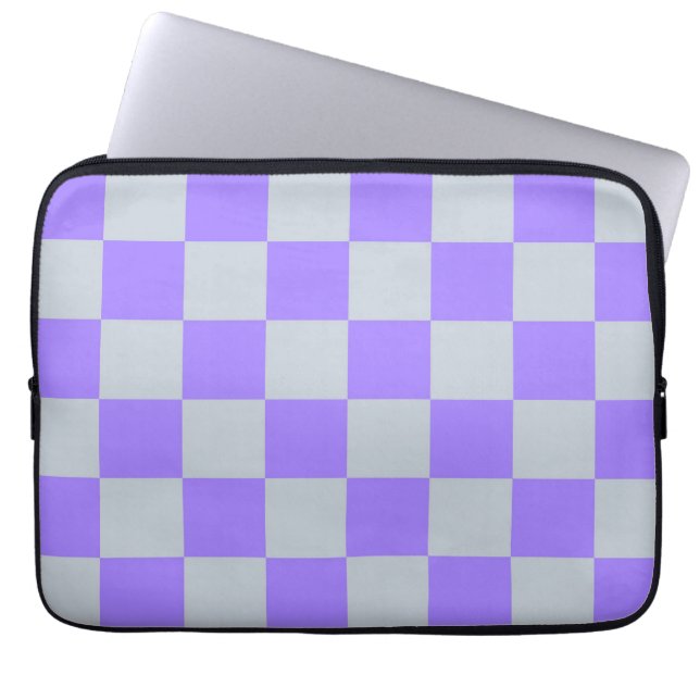 Funda Para Portátil Patrón de Gingham de Purple Checkered (Frente)