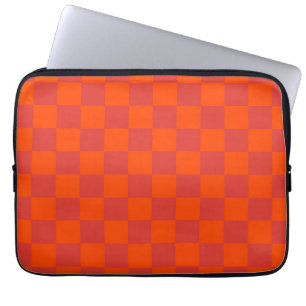 Funda Para Portátil Patrón de Gingham de Red Checkered naranja