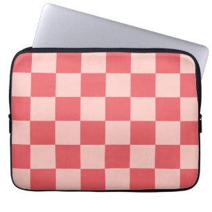 Funda Para Portátil Patrón de Gingham de Red Checkered Rosa