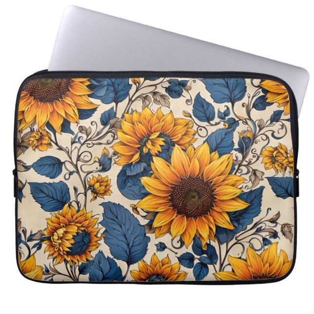 Funda Para Portátil Patrón de girasol radiante (Frente)