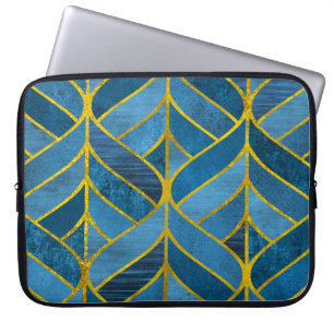 Funda Para Portátil Patrón de grifo azul dorado