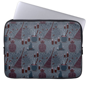 Funda Para Portátil Patrón de Halloween embrujado a la luz de la luna