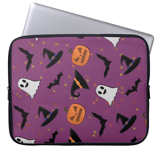 Funda Para Portátil Patrón de Halloween sin foco (Frente)