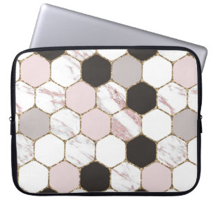 Funda Para Portátil Patrón de hexágono de mármol geométrico moderno