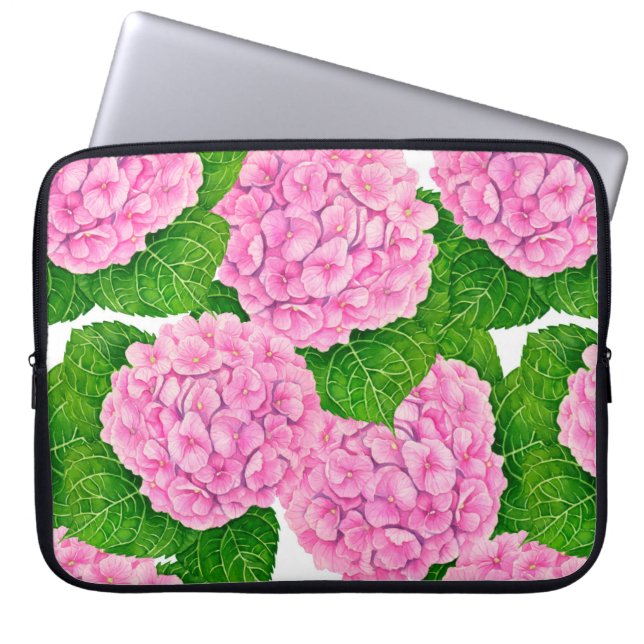 Funda Para Portátil Patrón de hidrangea acuarela (Frente)