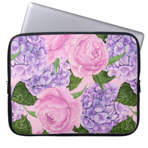 Funda Para Portátil Patrón de hidrangea y peonía