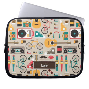 Funda Para Portátil Patrón de hípster hipsterrific (Cinereoso)