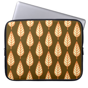 Funda Para Portátil Patrón de hoja de haya - Naranja y marrón
