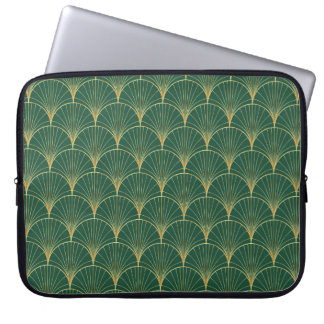 Funda Para Portátil Patrón de hoja de palma sobre fondo verde - s art