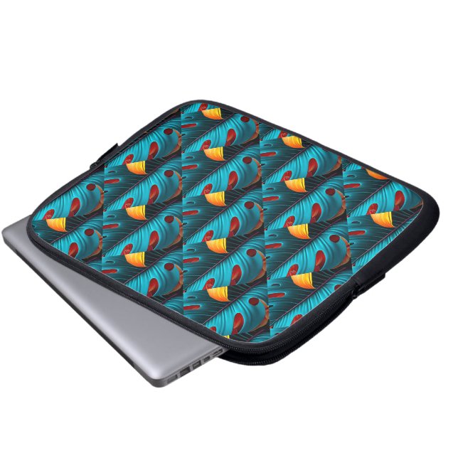 Funda Para Portátil Patrón de hoja de palma verde (Inferior anverso)