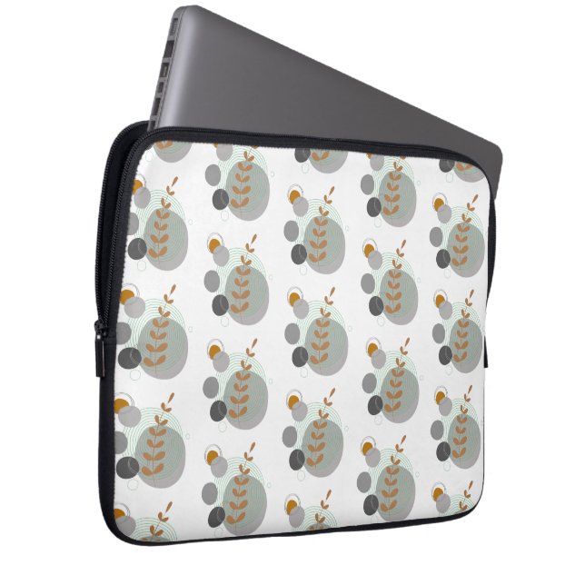 Funda Para Portátil Patrón de hoja retro (Anverso derecho)