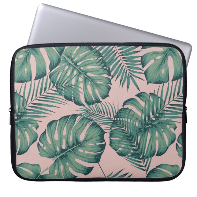 Funda Para Portátil Patrón de hoja tropical (Frente)
