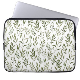 Funda Para Portátil Patrón de hojas de agua Eucalyptus Greenery