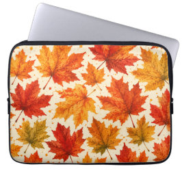 Funda Para Portátil Patrón de hojas de arce de otoño | Hoja roja naran
