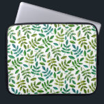 Funda Para Portátil Patrón de hojas de color verde agua. Floral verde<br><div class="desc">La vegetación acuática deja la manga de la laptop patrón. Por favor,  contáctame si necesitas artículos adicionales.</div>