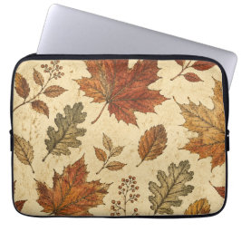 Funda Para Portátil Patrón de Hojas de Otoño – Botánica Otoñal Vintage