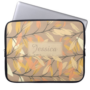 Funda Para Portátil Patrón de hojas de otoño modernas personalizado