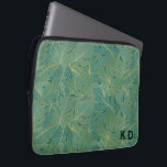 Funda Para Portátil Patrón de hojas de palma verdes y doradas<br><div class="desc">Esta hoja de palma acolchada,  verde y dorada,  sin costuras,  es una forma elegante y elegante de envolver los regalos para cualquier ocasión.</div>