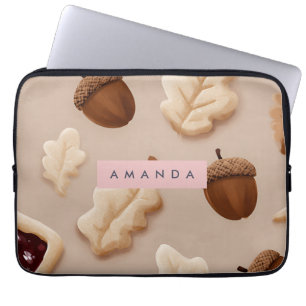 Funda Para Portátil Patrón de hojas de roble y maíz ruso personalizado