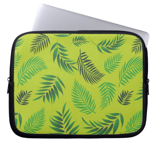 Funda Para Portátil Patrón de hojas tropicales 12 (Frente)