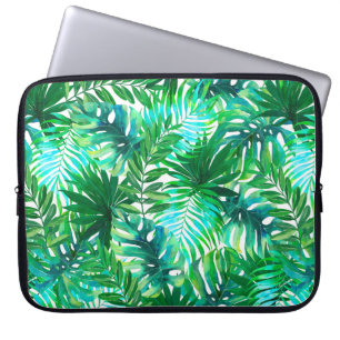Funda Para Portátil Patrón de hojas tropicales acuáticas