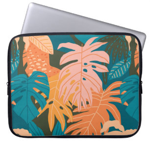 Funda Para Portátil Patrón de hojas tropicales coloridas