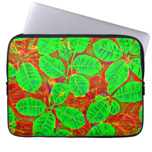 Funda Para Portátil Patrón de hojas verdes