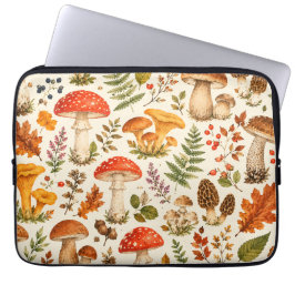 Funda Para Portátil Patrón de hongos de otoño en acuarela