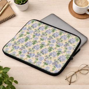 Funda Para Portátil Patrón de Hortensia Art Nouveau con Libélulas