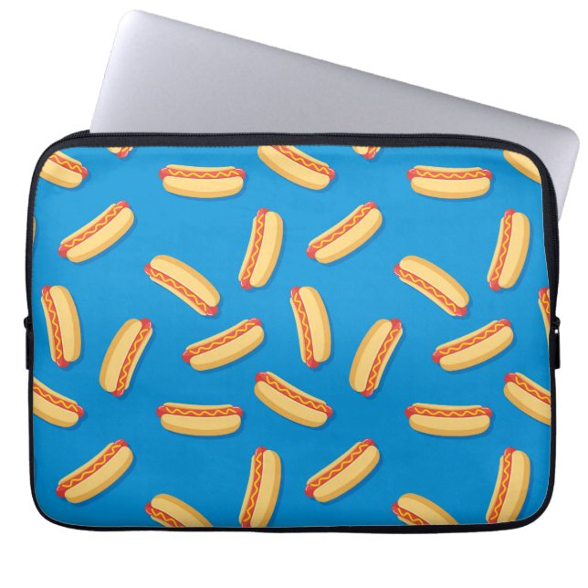Funda Para Portátil Patrón de Hotdogs de comida rápida (Frente)