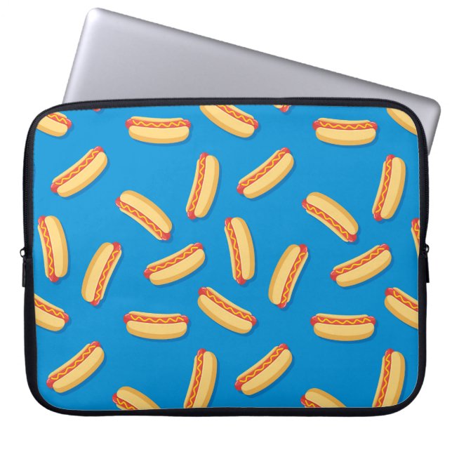 Funda Para Portátil Patrón de Hotdogs de comida rápida (Frente)