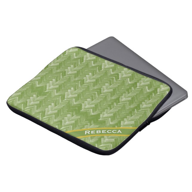 Funda Para Portátil Patrón de hueso de arenisca en el personal verde d (Superior anverso)
