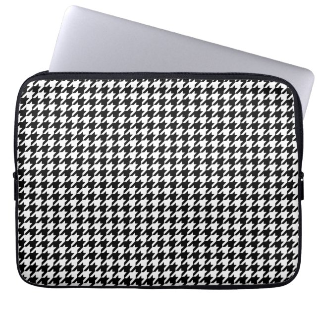 Funda Para Portátil patrón de hundstina en blanco y negro (Frente)