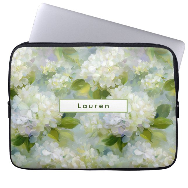 Funda Para Portátil Patrón de Hydrangea de Painterly (Frente)