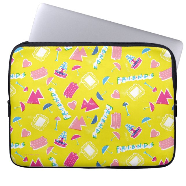 Funda Para Portátil Patrón de iconos Neon FRIENDS™ (Frente)