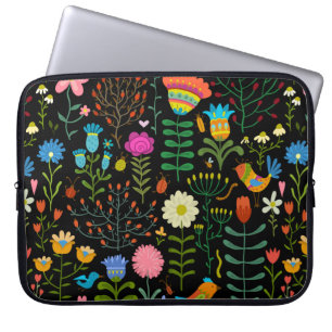 Funda Para Portátil Patrón de ilustracion dibujado a mano con flores a