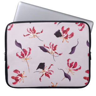Funda Para Portátil Patrón de ilustracion dibujado a mano con flores d
