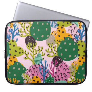 Funda Para Portátil Patrón de ilustracion submarino brillante con embe