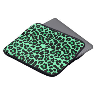 Funda Para Portátil Patrón de impresión de leopardo verde y verde de f