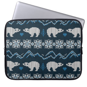 Funda Para Portátil Patrón de invierno de los osos polares de punto