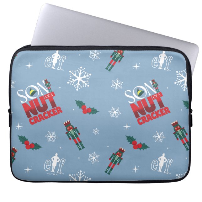 Funda Para Portátil Patrón de invierno Elf "Hijo de un Nutcracker" (Frente)