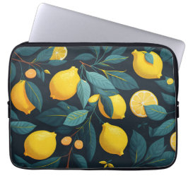 Funda Para Portátil Patrón de jardín de limón. Cocitos tropicales amar